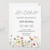 ワイルドフラワーボホフローラ植物誕生会 招待状 (正面/裏面)