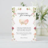 ワイルドフラワーボホフローラ男女兼用ベビーシャワー サンキューカード (スタンド正面)