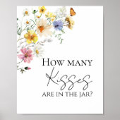 ワイルドフラワーボホブライダルシャワーどのぐらいキスサイン ポスター (正面)