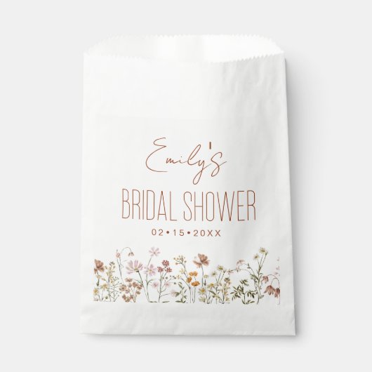 ワイルドフラワーボホブライダルシャワーイン開花ガーデン フェイバーバッグ (正面)