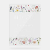 ワイルドフラワーボホブライダルシャワーウェルカムアクリルサイン アクリルサイン (正面)