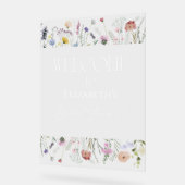 ワイルドフラワーボホブライダルシャワーウェルカムアクリルサイン アクリルサイン (傾斜)