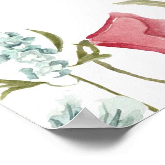 ワイルドフラワーボホブライダルシャワーウェルカムサイン ポスター (角)