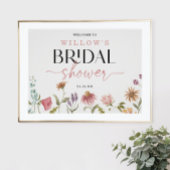 ワイルドフラワーボホブライダルシャワーウェルカムサイン ポスター