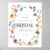 ワイルドフラワーボホブライダルシャワーウェルカムポスター ポスター (正面)