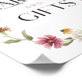 ワイルドフラワーボホブライダルシャワーカードギフトサイン ポスター (角)