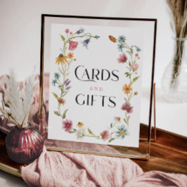 ワイルドフラワーボホブライダルシャワーカードギフトサイン ポスター