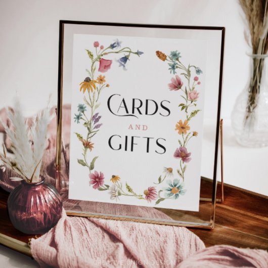 ワイルドフラワーボホブライダルシャワーカードギフトサイン ポスター