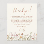 ワイルドフラワーボホブライダルシャワーサンキューカード チラシ (正面)