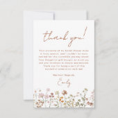 ワイルドフラワーボホブライダルシャワーテラコッタ サンキューカード (正面)