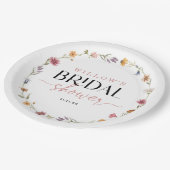 ワイルドフラワーボホブライダルシャワーデコール ペーパープレート (アングル)