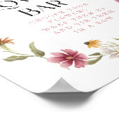 ワイルドフラワーボホブライダルシャワーフラワーバー標識 ポスター (角)