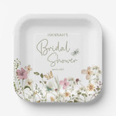 ワイルドフラワーボホブライダルシャワー ペーパープレート (正面)