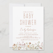 ワイルドフラワーボホベイビーシャワエレガントー 招待状 (正面)