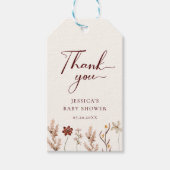 ワイルドフラワーボホベイビーシャワーありがとう ギフトタグ (正面)