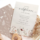 ワイルドフラワーボホベイビーシャワーウッドシエレガントー 招待状