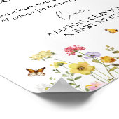 ワイルドフラワーボホベイビーシャワーゲストブックサイン ポスター (角)