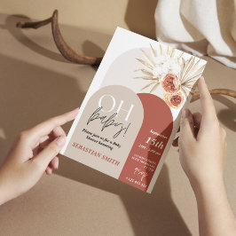 ワイルドフラワーボホベイビーシャワー招待状 – ジェンダーNeutra 招待状