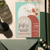 ワイルドフラワーボホベイビーシャワー招待状 – ジェンダーNeutra 招待状