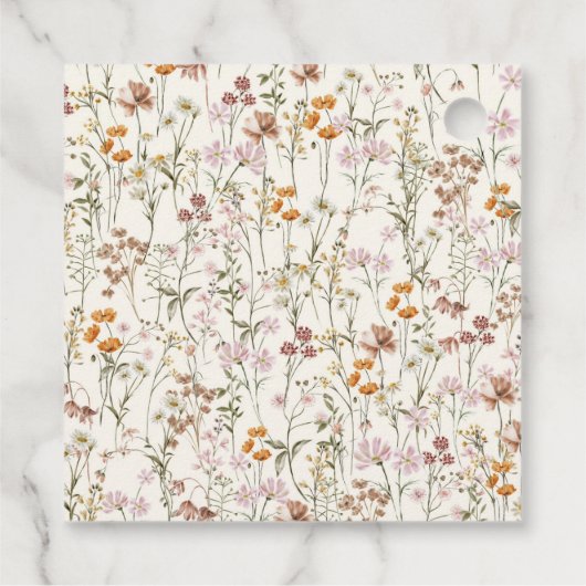 ワイルドフラワーボホベイビーシャワー水彩開花 フェイバータグ (裏面)