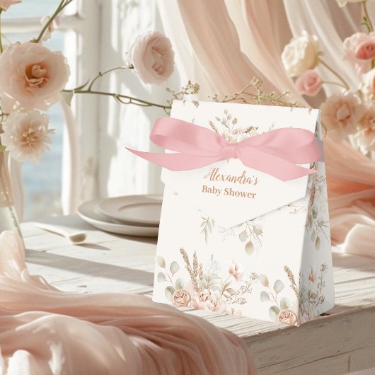 ワイルドフラワーボホベイビーシャワー フェイバーボックス