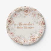 ワイルドフラワーボホベイビーシャワー ペーパープレート (正面)