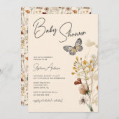 ワイルドフラワーボホベイビーシャワー 招待状 (正面/裏面)