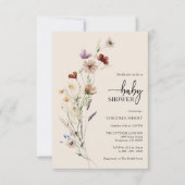 ワイルドフラワーボホベイビーシャワー 招待状 (正面)