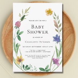 ワイルドフラワーボホベイビーシャワー 招待状