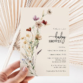 ワイルドフラワーボホベイビーシャワー 招待状
