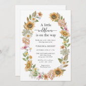 ワイルドフラワーボホベイビーシャワー 招待状 (正面/裏面)