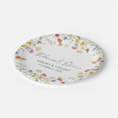 ワイルドフラワーボホボタニカルリハーサルディナー ペーパープレート (アングル)