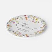 ワイルドフラワーボホボタニカル応援ウェディングシャワー ペーパープレート (アングル)