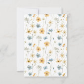 ワイルドフラワーボホモダンミニマリストブライダルシャワー サンキューカード (裏面)