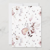 ワイルドフラワーボホモダンミニマリスト女の子ベビーシャワー 招待状 (裏面)