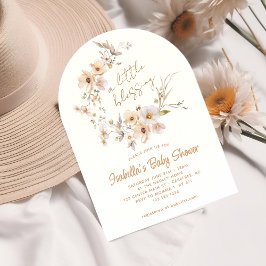 ワイルドフラワーボホリトルブレスベイビーシャワー 招待状