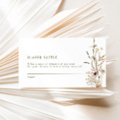 ワイルドフラワーボホーおむつラッフル赤ちゃんシャワーゲーム エンクロージャーカード