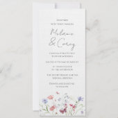 ワイルドフラワーボホーアウトドアデジタル結婚式招待状 招待状 (正面)