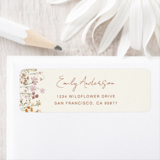 ワイルドフラワーボホーイン開花ガーデン差出人住所 ラベル (インサイチュ)