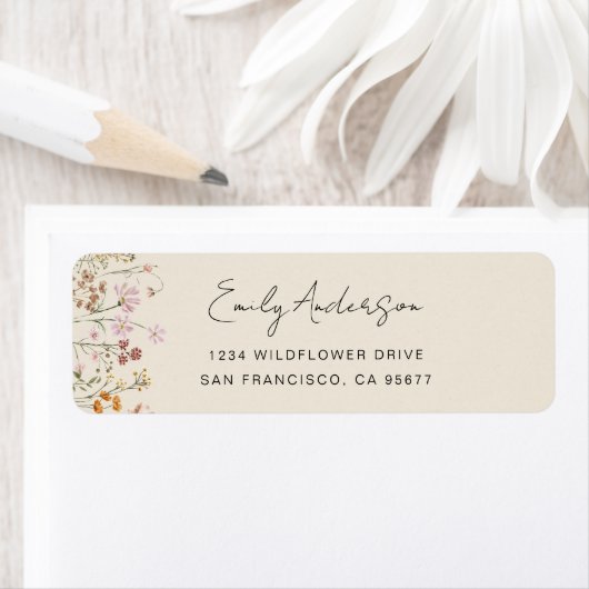 ワイルドフラワーボホーイン開花ガーデン差出人住所 ラベル (インサイチュ)