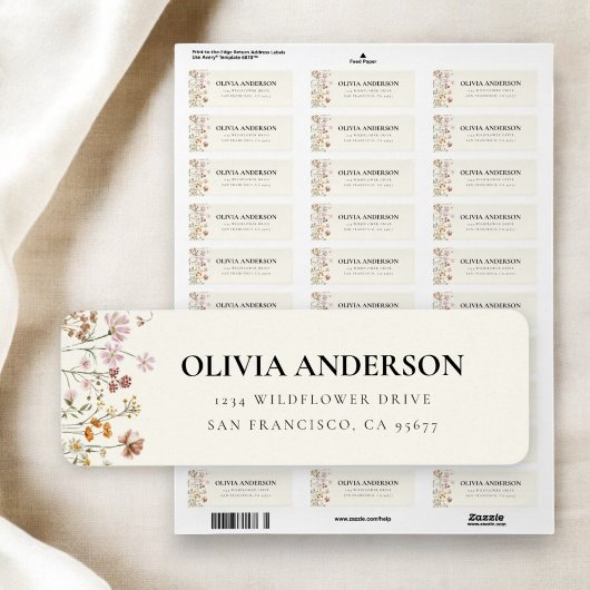 ワイルドフラワーボホーイン開花ガーデン差出人住所 ラベル