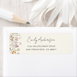 ワイルドフラワーボホーイン開花ガーデン差出人住所 ラベル