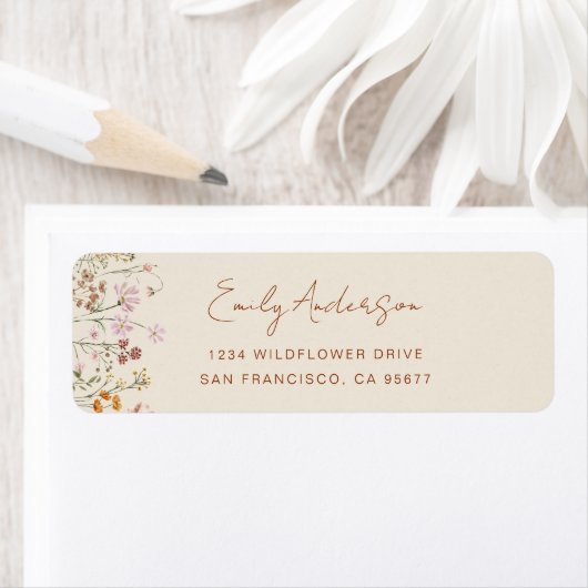 ワイルドフラワーボホーイン開花ガーデン差出人住所 ラベル (インサイチュ)
