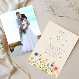 ワイルドフラワーボホーガーデンフォト結婚式招待状 招待状