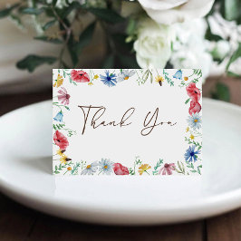 ワイルドフラワーボホーガーデンフォールドサンキューカード サンキューカード