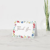 ワイルドフラワーボホーガーデンフォールドサンキューカード サンキューカード (正面)