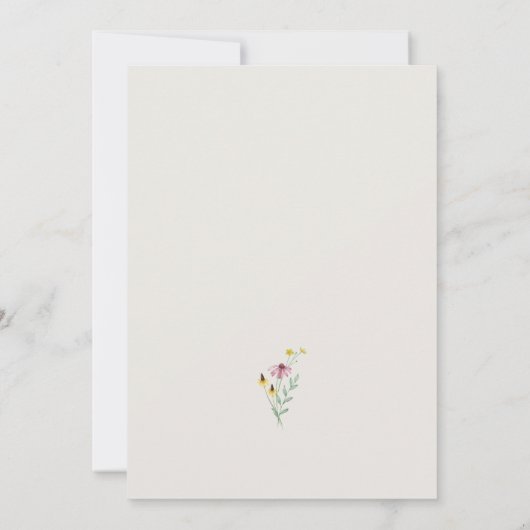 ワイルドフラワーボホーガーデンフローラベージュ結婚ズ 招待状 (裏面)