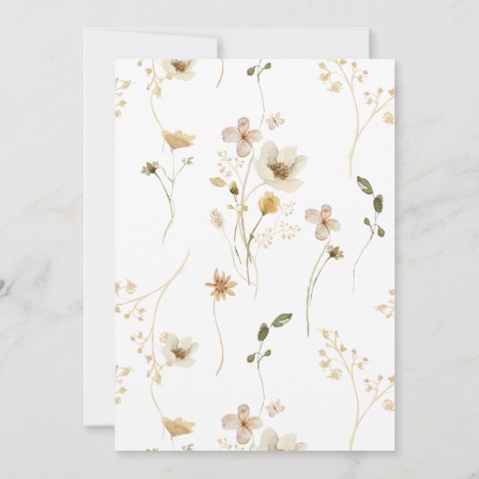 ワイルドフラワーボホーガーデンフローラリース 招待状 (裏面)