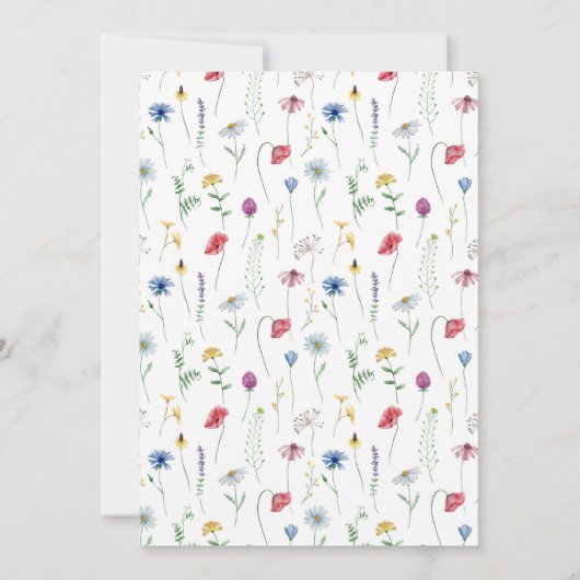 ワイルドフラワーボホーガーデンフローラ結婚写真 招待状 (裏面)