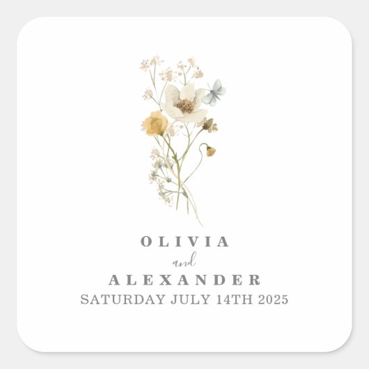 ワイルドフラワーボホーガーデンフローラ スクエアシール (正面)